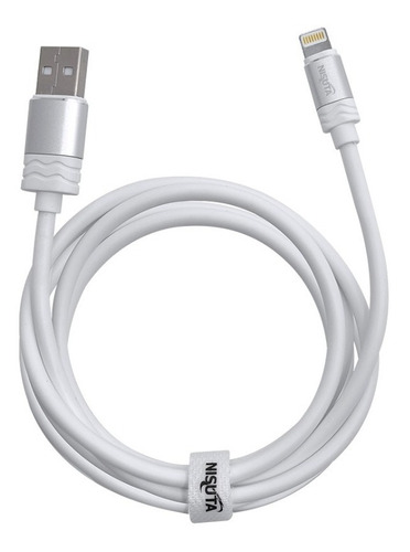 Cable Usb A La Manza Reforzado 2m Carga Rapida Para iPhone Color Blanco