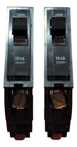 2 Piezas De Interruptor Termomagnetico 1 Polo 50 A - Rilez Negro