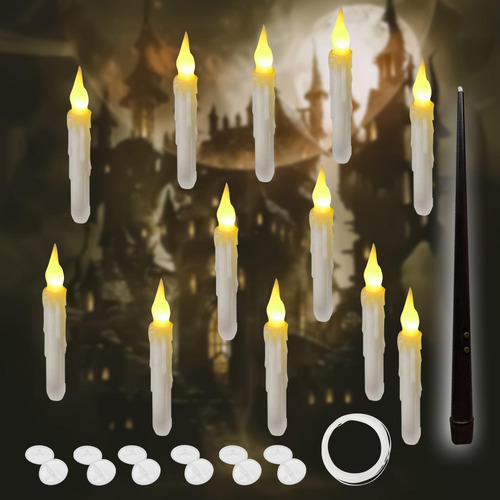 12 Velas Flotantes Para Halloween, Velas Flotantes Cálido