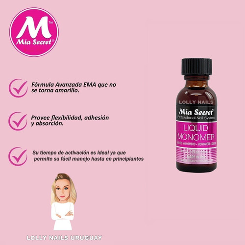 Monómero Mía Secret. Líquido Acrílico. Uñas Esculpidas. 30ml