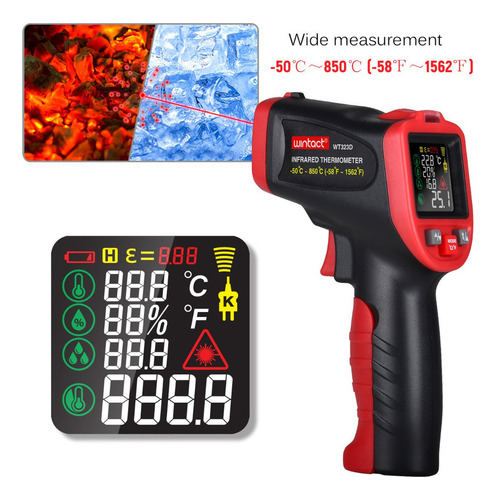 Wintact - Termómetro Infrarrojo Profesional (50 C~850c)