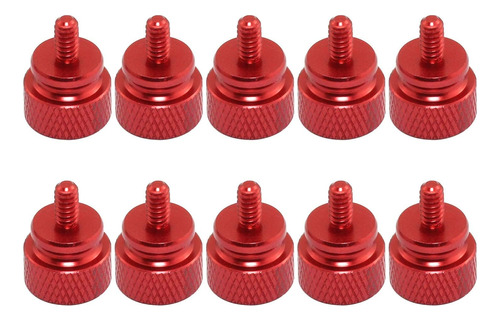 Meetoot 10pcs 6#-32 Vino De Aluminio Anodizado Red Red-hand-