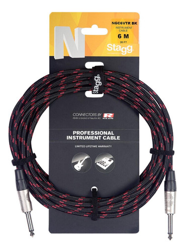 Stagg Ngc6vtr Cable De Instrumento 6 Metros Recubierto