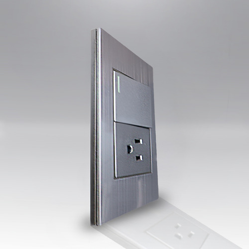 Placa Contacto Sencillo Y Apagador De 1 Interruptor 3 Vias 90-277vca Acero Inoxidable Gris 77x124mm Artlite Apl-105 Paquete 50 Piezas