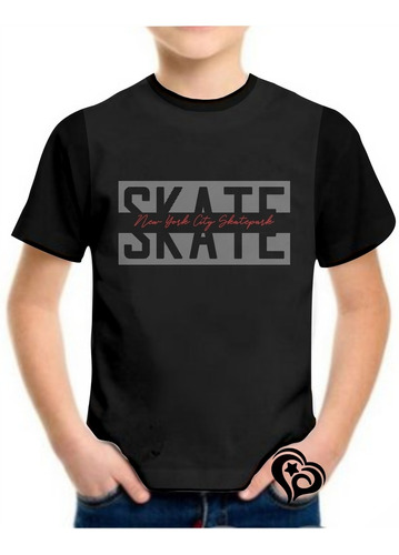 Camiseta Skate Skatista Masculina Esqueite Infantil Blusa Ny