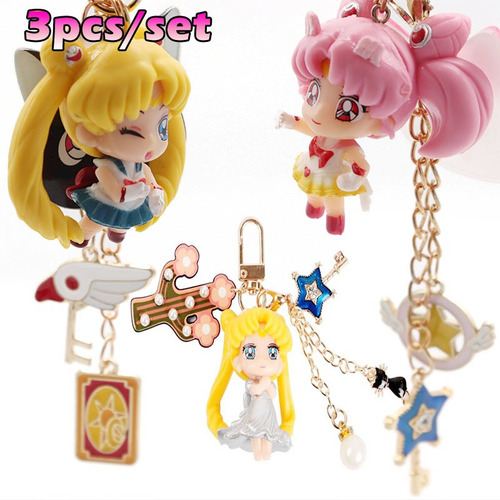 3 Unids/set Llavero Kawaii De Sailor Moon