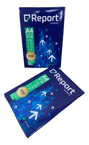 Kit Com 2 Papéis Sulfite A4 Report Premium 500 Folhas 75g Cor Bra...