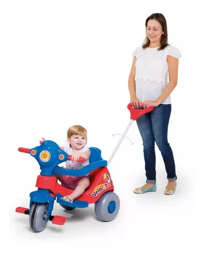 Triciclo 2 Em 1 Infantil Motoca Som E Pedais Empurrar Bebê