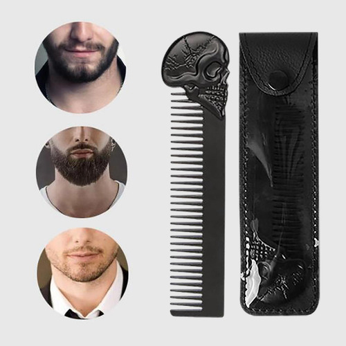 4 Cool Beard Comb Para Hombres Dientes Finos Head Negro