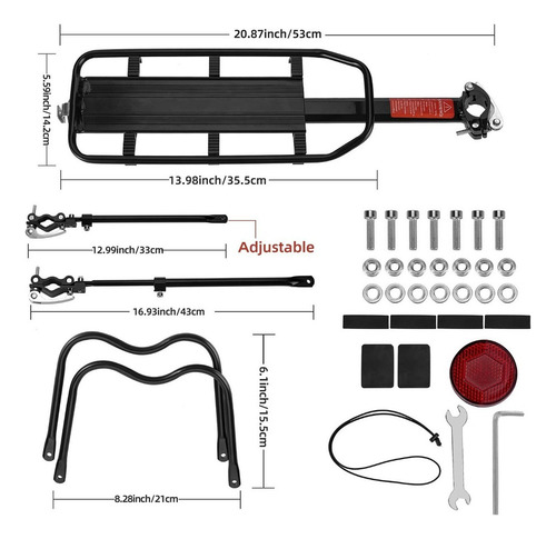 . Portabicicletas De Carga / Bike Cargo Rack/70 Kg Capacidad