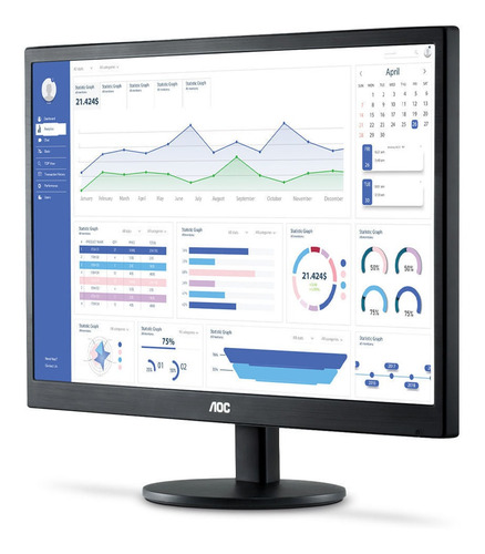 Imagem 3 de 7 de Monitor AOC Serie 70 M2470SWH2 led 23.6 " preto 100V/240V