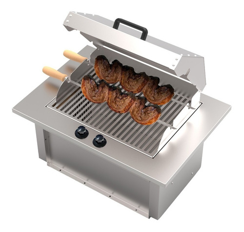 Imagem 6 de 6 de Churrasqueira Cook Top Apartamento Embutir Gás Glp Inox Top