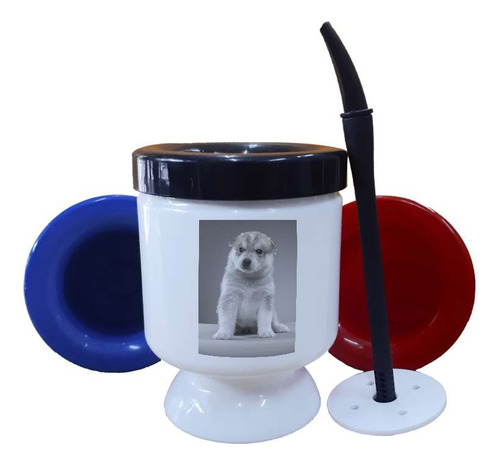 Mate Plastico Perros 3 Cachorro Orejas Caidas