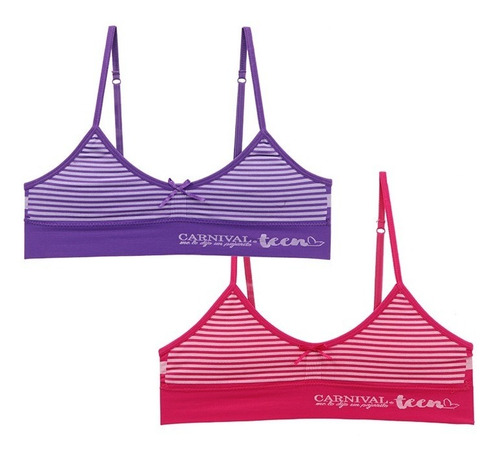 Duopack Top Teen Estampado Rayas, Seamless Tp4859