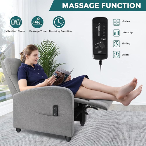 Sillón Reclinable De Masaje, Sofá Reclinable De Tela Asiento