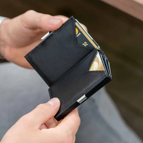 Exentri Cartera Triple Para Hombre, Negro, Talla Unica