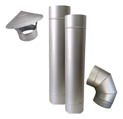 Kr Kit Chaminé 200mm, 3m Chapéu E Curva De 90°