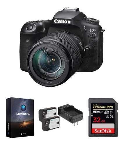 Canon Eos 90d Dslr Camara Con 18-135mm Lens And Sdetware Kit