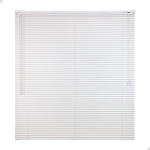 Cortina horizontal de PVC de 180 x 160 cm, 25 mm, color blanco