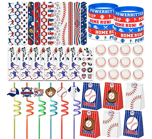 Kit Favores Fiesta Béisbol 72 Pzs Pulseras Tatuajes Juguetes