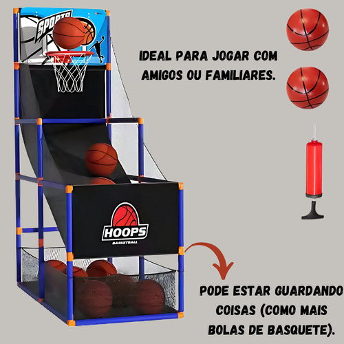 Tabela Cesta De Basquete Infantil Ajustável 1,95m Altura Nba
