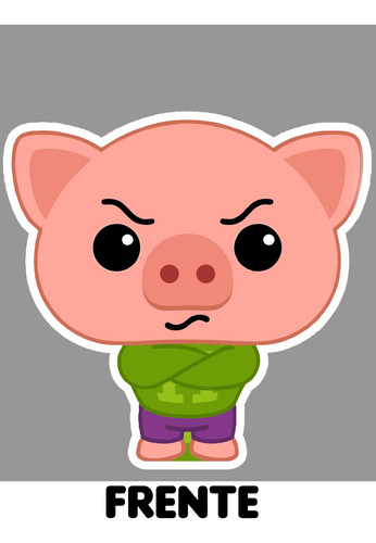 Cerdito Enojón (plimplim) Figura Coroplast Decoración Fiesta Fullcolor