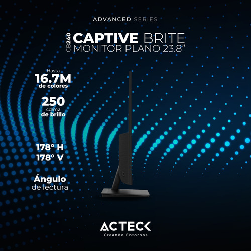 Acteck Monitor 23.8 Captive Brite Cb240 Full Hd Hdmi Y Vga