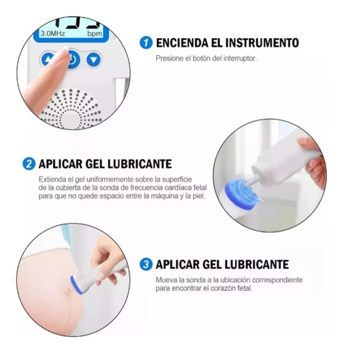 Doppler Fetal Monitor Para Bebe Monitor Para Escuchar Latidos Bebe Doplerd Fetal Color Blanco Y Rosa