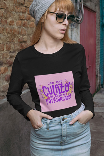 Polera Larga 8m Feminismo Mujer Patriarcado Estampado Algodo