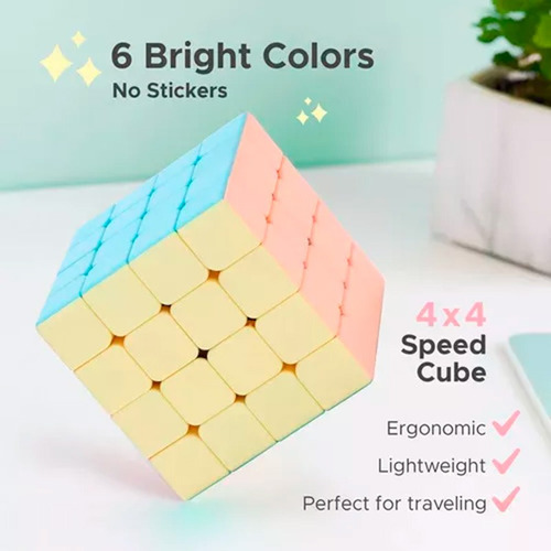 Cubo 4x4 Macaron Stickerless Moyu Original Profesional Speed