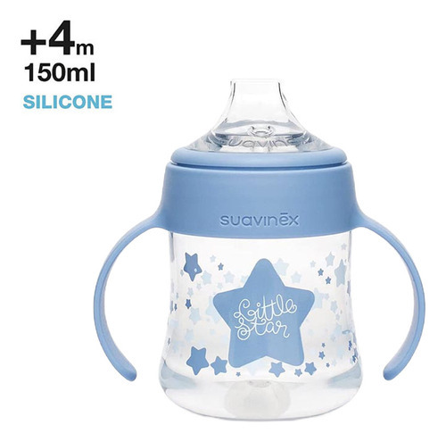 Set Biberones+ Vaso Entrenador+ Chupon 5pzas Suavinex Color Azul