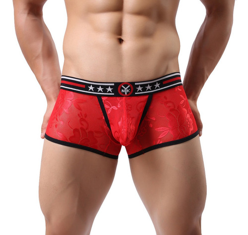 Hombres De Encaje Ropa Interior Transparente Aire Bajo Cintu