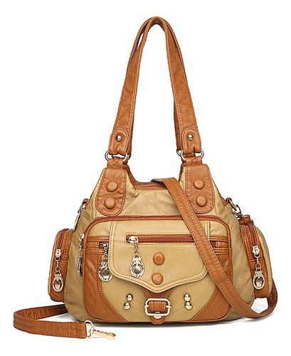 Elegante Bolso De Cuero Vintage Para Mujer