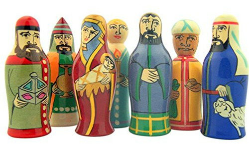 Figuras De Madera Pintadas A Mano De La Sagrada Familia