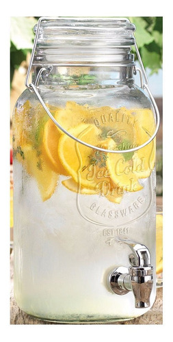 Dispenser Frasco Vidrio Con Canilla 3,6 Litros Jugos Bebidas