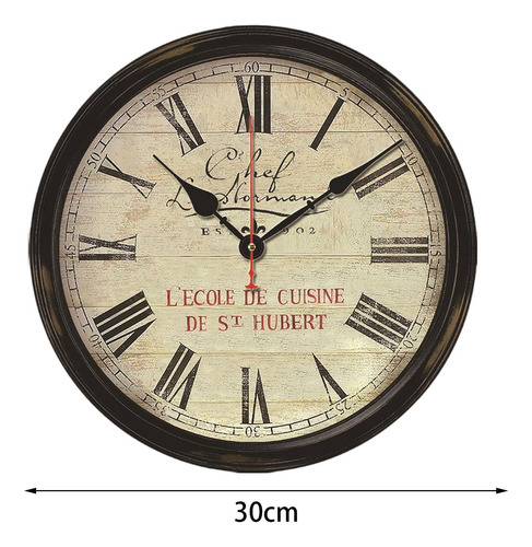 Retro Relógio De Parede Numerais Romanos Decoração De