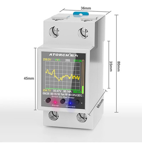 Medidor De Electricidad Atorch Gr2pw Tuya Wifi Rail Power Me