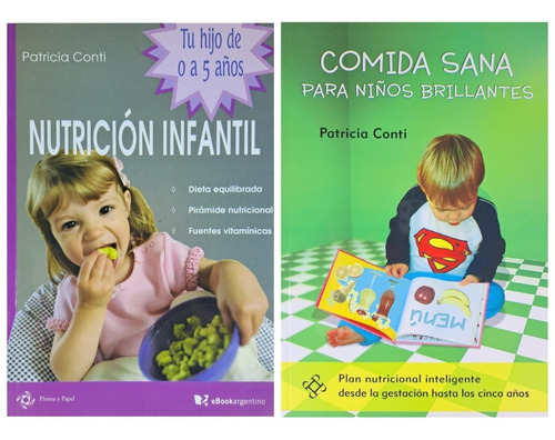 Lote X 2 Libros Nutricion Infantil + Comida Sana Para Niños