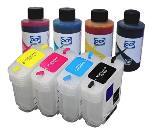 Cartuchos Recargables Para Plotter Hp 510 Tinta Alemana Ocp