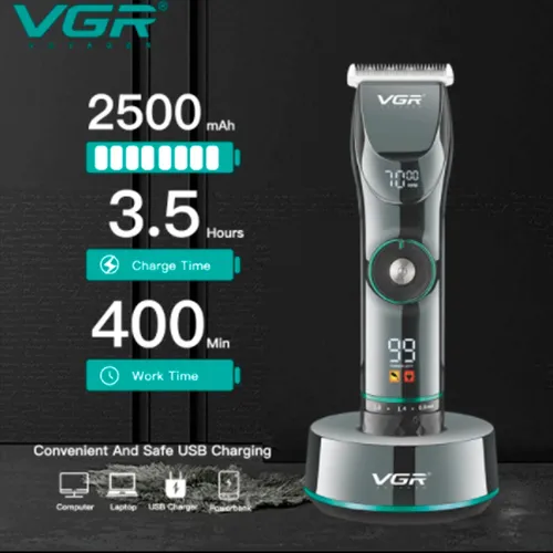 Cortadora de pelo VGR Salon Series V-256 plateada 110V