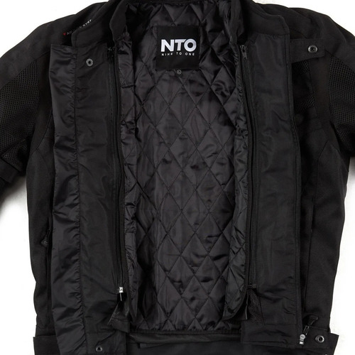 Imagen 8 de 9 de Campera Moto 4s Cordura Nine To One Negr/fluor Rolling