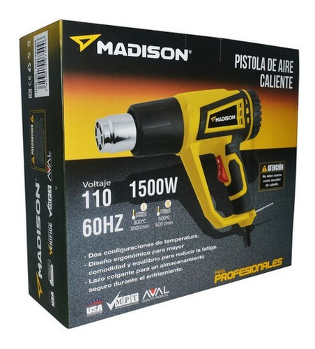 Imagen 1 de 2 de Pistola De Calor Aire Caliente Madison 110v 1500 Watts