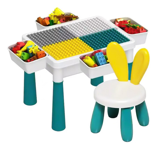 Mesa De Bloques Para Construccion 97 Piezas 1 Silla 811-7