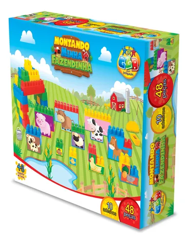 comprar Bloques 48 Pzs Con Adhesivos De Animales De Granja
