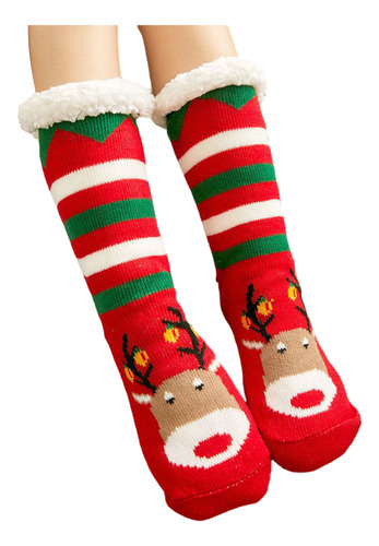 -christmas Calcetines Tipo Pantuflas Peludas Para Mujer, De