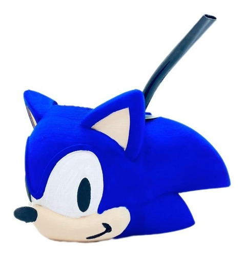 Mate Sonic Pintado A Mano Impresion 3d Incluye Bombilla