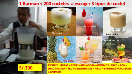 Servicio De Barman, Bartender Con Barra De Bar A Domicilio