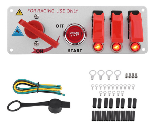 Panel De Encendido De Coche De Carreras, 12 V, Botón Led De