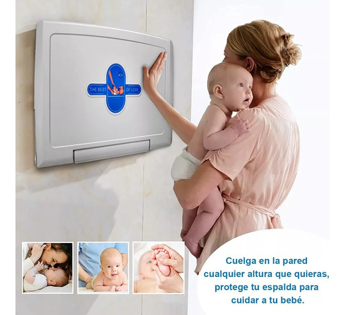 Cambiador De Pañales Horizontal Bebe Plegable Pared Comercia