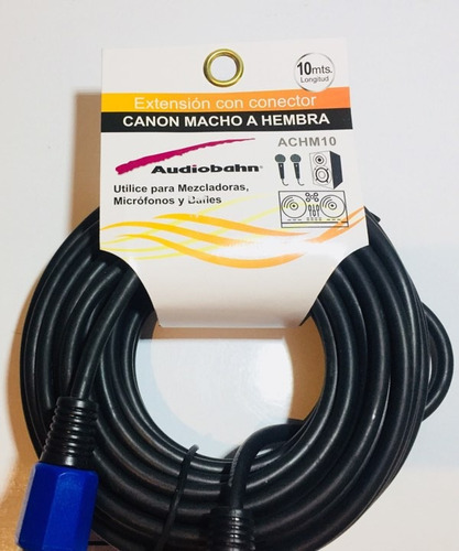 Imagen 3 de 4 de Cable Audiobahn Para Microfono Plug Cannon A Jack Cannon 10m